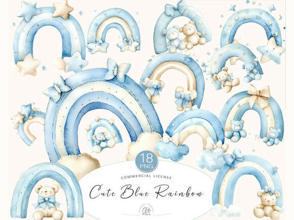 Download Blue Rainbow Clipart - Rainbow clipart Collection