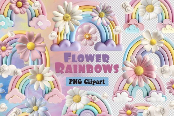 Download 3D Pastel Rainbow Clipart, Daisy Clipart - Rainbow clipart Collection