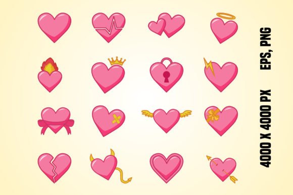 Download Set of Pink Hearts. Symbol of Love - Hearts Collection