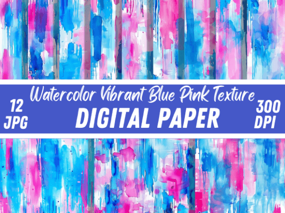 Download Watercolor Vibrant Blue Pink Patterns - Premium Resources