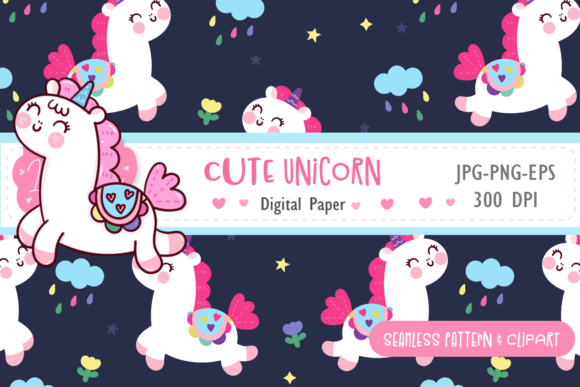 Download Seamless Pattern Unicorn and Clipart - Seamless pattern unicorn Collection