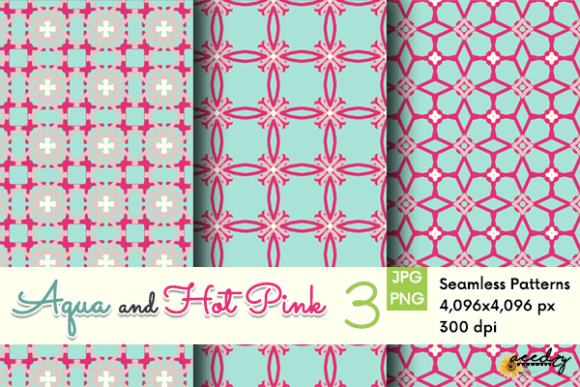 Download Aqua and Hot Pink Patterns Set - Premium Bundle