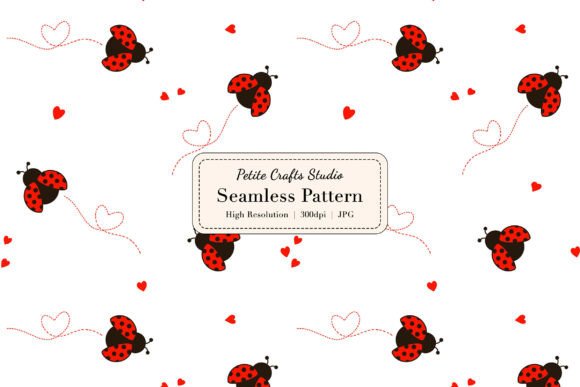 Download Cute Ladybug &amp; Hearts Seamless Pattern - Hearts Collection