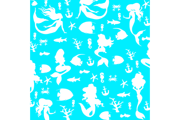 Download Mermaid Pattern, Mermaid Digital Paper - Mermaid digital paper Collection